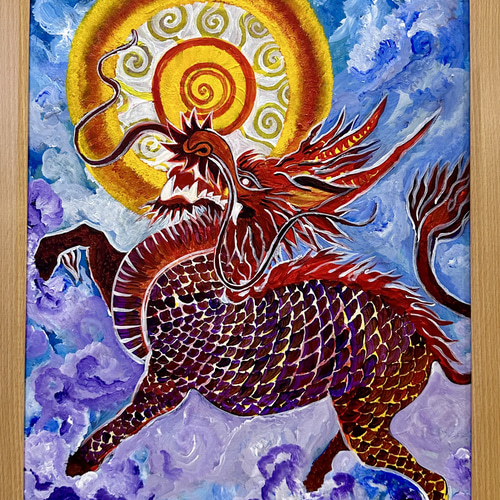 原画no.47 上古瑞獣紫麒麟 絵画 ケンちゃんの天然石工房 通販 17713752