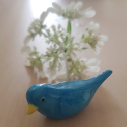 陶器製 デコレーション 置き物   青い鳥 6枚目の画像