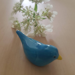 陶器製 デコレーション 置き物   青い鳥 5枚目の画像