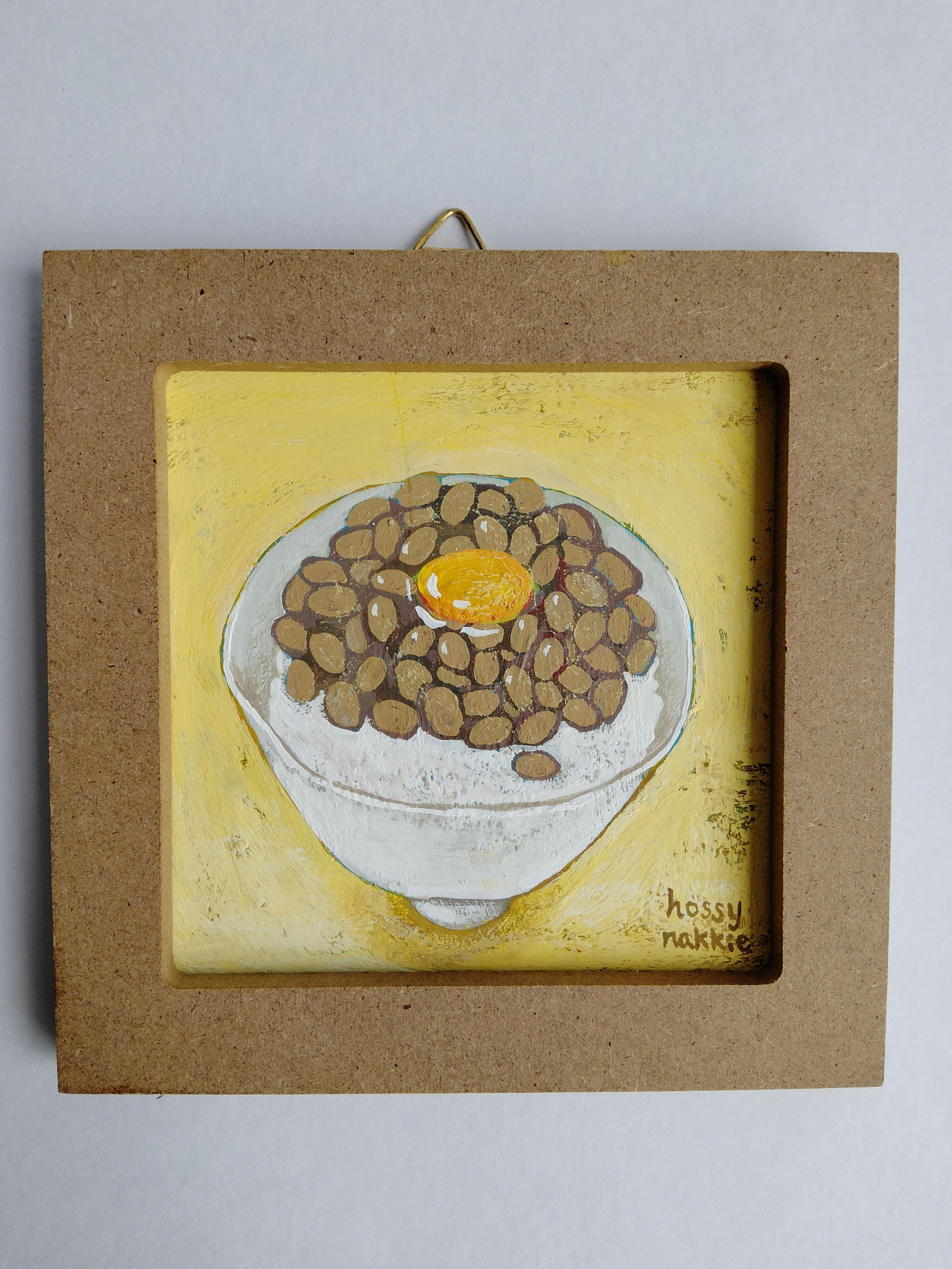 納豆　発酵食品　菌たろう　イラストレーション　ミニ額　絵本『うちゅういちの　たかいたかい』パパ絵本　父の日