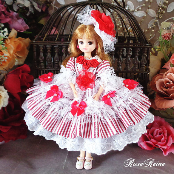 LIEF×PhysicalDrop☆いちごストライプ柄レトロワンピース☆ロリィタ LIEF×PhysicalDrop☆いちごストライプ柄レトロワンピース☆ロリィタ