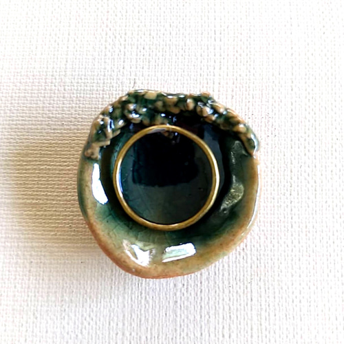 陶の箸置き【緑翠(りょくすい)の世界】 箸・箸置き 陶芸幸房 ふたつの