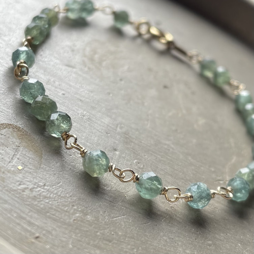 14KGF グリーンアパタイトのブレスレット グリーンアパタイト