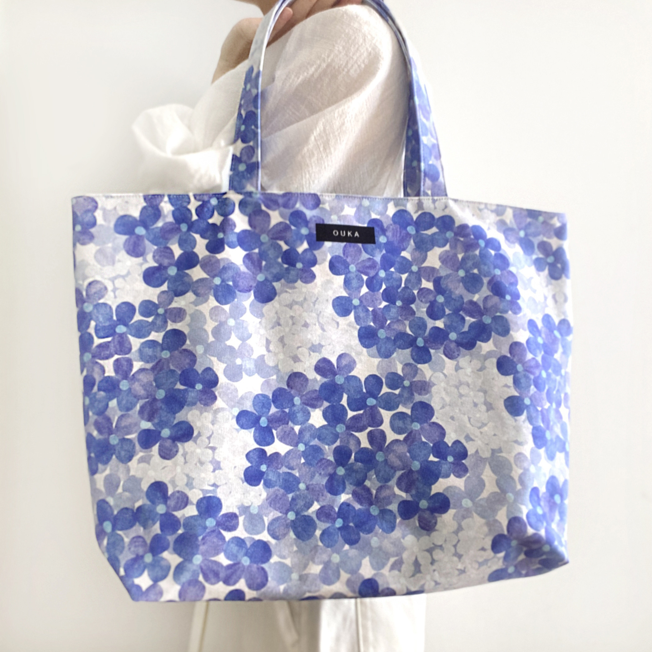 『紫陽花柄』帆布ビッグトートバッグ