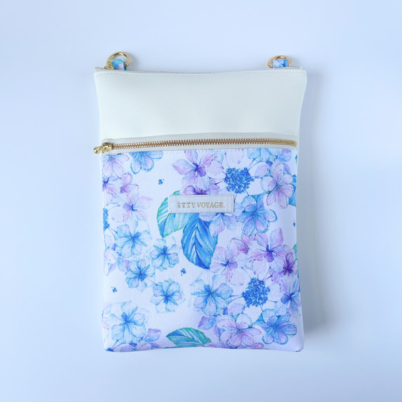 【特集掲載】紫陽花2025 紫陽花 サコッシュ レザー ショルダーバッグ スマホポシェット 長財布 大人可愛い 旅行 10枚目の画像