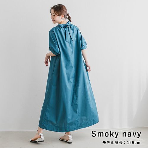 ちび襟後ろリボンギャザーワンピース長袖 sosotto - ＜BEST OF MORRIS＞チビ襟切替ギャザーワンピース