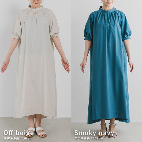 ちび襟後ろリボンギャザーワンピース長袖 sosotto - ＜BEST OF MORRIS＞チビ襟切替ギャザーワンピース