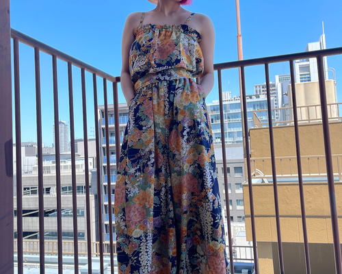 着物リメイク】セットアップ キャミソールブラウスとワイドパンツ 正絹