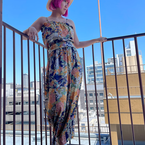 着物リメイク】セットアップ キャミソールブラウスとワイドパンツ 正絹