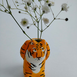 たかいたかい一輪挿し　ペン立て　歯ブラシ置き　トラ　アート　絵本　うちゅういちのたかいたかい 1枚目の画像