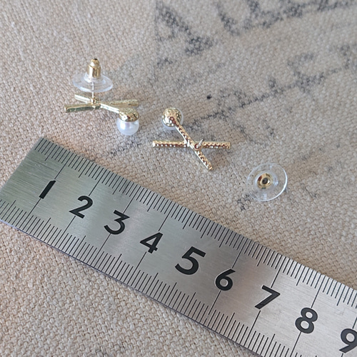 S925パール×ゴールドスティック ヴィンテージ ピアス No.1424 ピアス 