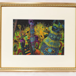 生と死と孤独な民衆 高見沢耳のジクレー版画作品 一点物の版画作品です