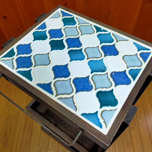 ランタンタイルのキッチンワゴン【handmade】「レイク」 棚