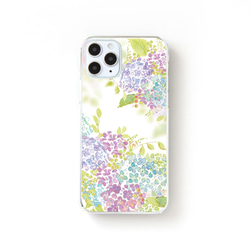 【スマホケース】紫陽花【クリアケース】iPhone/Android ほぼ 全機種対応 iPhone16 Galaxy 1枚目の画像
