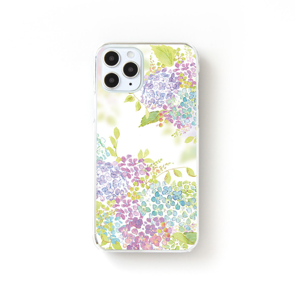 【スマホケース】紫陽花【クリアケース】iPhone/Android ほぼ 全機種対応 iPhone16 Galaxy 1枚目の画像