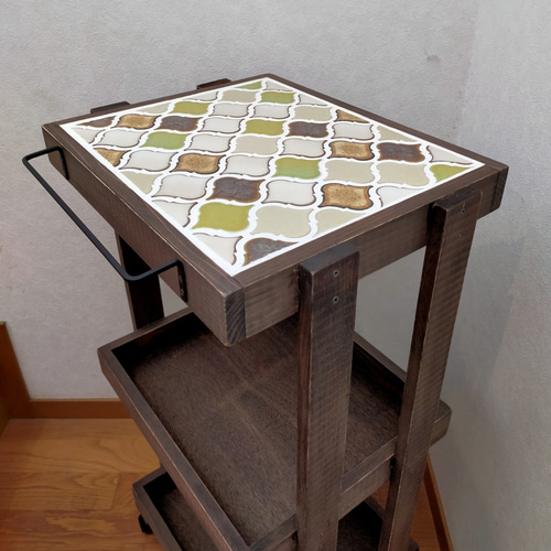 ランタンタイルのキッチンワゴン【handmade】「木の実」 棚・シェルフ 