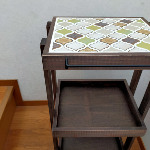 ランタンタイルのキッチンワゴン【handmade】「木の実」 棚・シェルフ