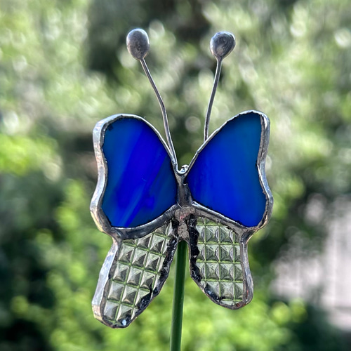 ステンドグラス ガーデンピック 蝶々 その他インテリア雑貨 ステンド