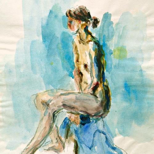 裸婦水彩素描 絵画 teru 通販｜Creema(クリーマ) 17715577