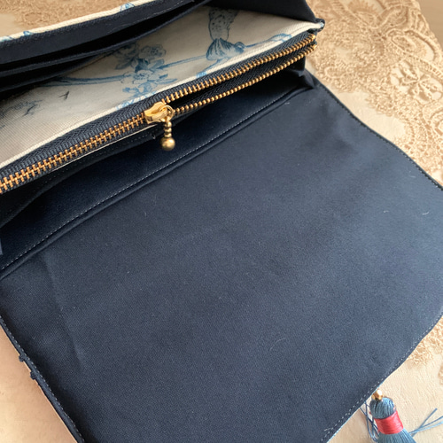 現品限り】フランス産トワルドジュイ ブランコに乗る少女の長財布 長  