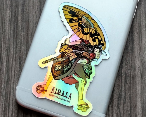 MOROHA 浮世絵風 シール ステッカー 激レアホログラム 浮世絵 弁天小僧菊之助 ホログラムステッカー シール・ステッカー