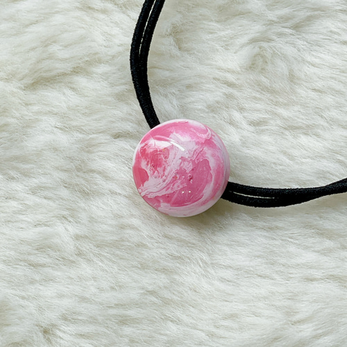 ♡pinkissh♡ 星 ヘアゴム キラキラ星入りシェルのヘアゴム 2個 ヘア