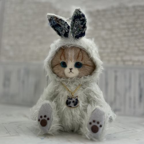 kamo 作家 羊毛フェルト テディベア ハンドメンド ぬいぐるみ うさぎ kamo 作家 羊毛フェルト テディベア ハンドメンド ぬいぐるみ うさぎ