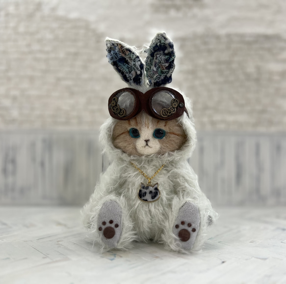 mori 作家 羊毛フェルト テディベア ハンドメンド ぬいぐるみ うさぎ mori 作家 羊毛フェルト テディベア ハンドメンド ぬいぐるみ