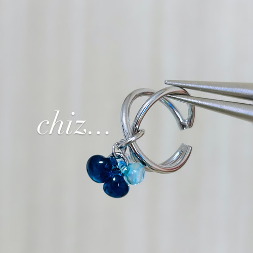 イヤーカフ 水色 青 シルバー イヤカフ アクセサリー イヤーカフ chiz