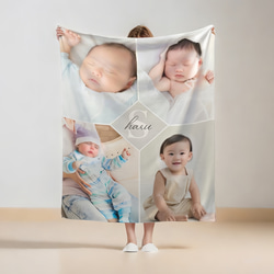 ふわふわ｜名入れブランケット オーダーメイド毛布｜四枚写真で作る