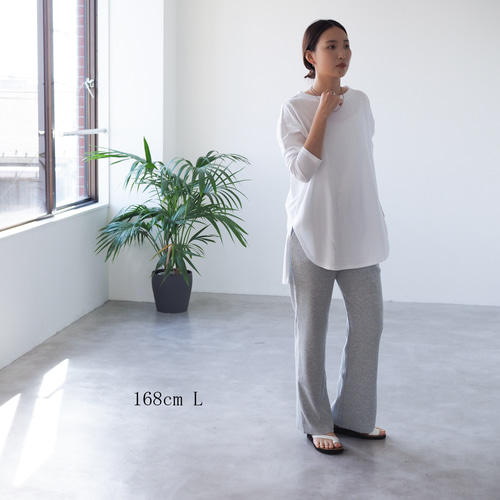 F リブパンツ グレー ロングパンツ BLUEWHITE 通販 17715935
