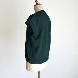 ダークグリーンのコットンプル/ベスト　春夏用　綿100％ 6枚目の画像