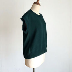 ダークグリーンのコットンプル/ベスト　春夏用　綿100％ 4枚目の画像