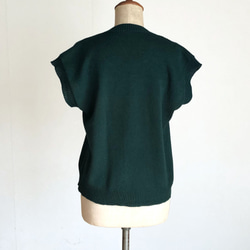 ダークグリーンのコットンプル/ベスト　春夏用　綿100％ 5枚目の画像