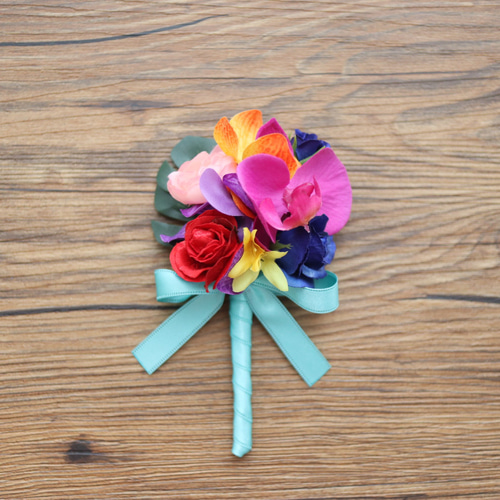 ウェディングブーケ カラフル ハイビスカス ハワイ 沖縄 結婚式