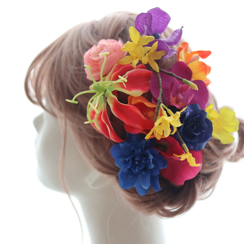 ウェディングブーケ カラフル ハイビスカス ハワイ 沖縄 結婚式