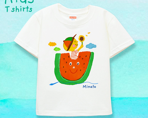 ◉名入れ 300以上の柄からイラストが選べる 名前入り キッズT Tシャツ  