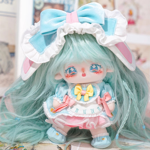 20cmぬいぐるみ 着せ替えぬいぐるみ にじこ 青髪虹柄青目