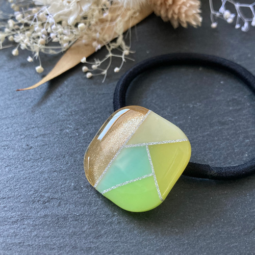 くすみカラー ヘアゴム 多色 マグネット ハンドメイド レジン ヘア