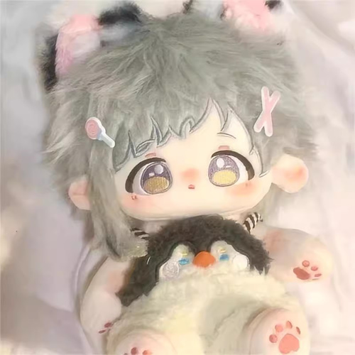 20cmぬいぐるみ 着せ替えぬいぐるみ きよ 灰色髪黄昏色目 耳付き