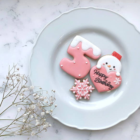 アイシングクッキー【カラーが自由に選べる】雪だるま クッキー