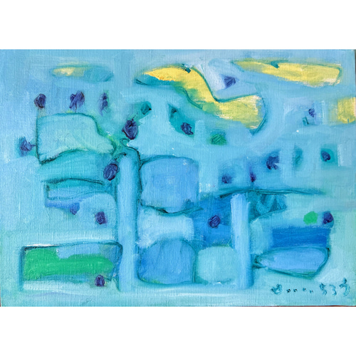 楽天スーパーセール】 F4 一点物 油絵 くす 油彩 絵画 - 絵画
