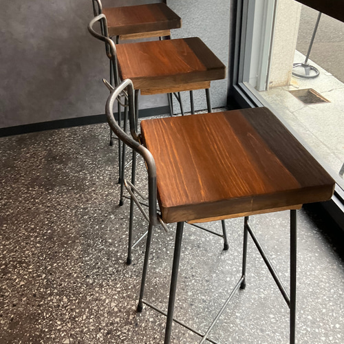 カウンター チェア ① ステンレス にじみ 希少 送料込み 