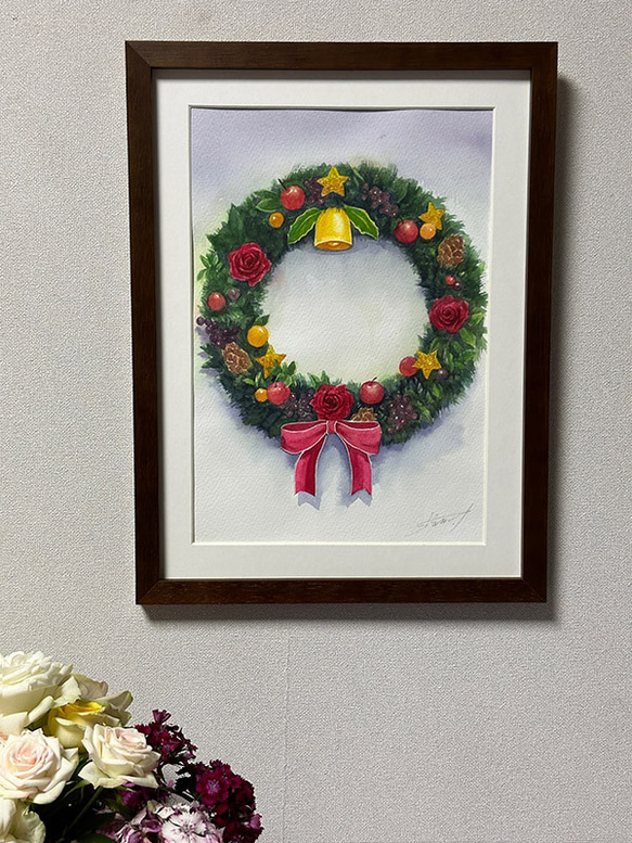 手描き ハンドメイド アート クリスマス絵画 誤魔化し 抽象画