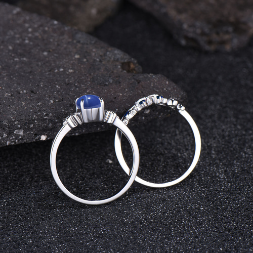 リーフリング ブルースターサファイアリング 9月の誕生石 ブルー