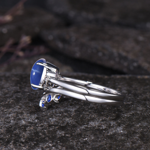 リーフリング ブルースターサファイアリング 9月の誕生石 ブルー