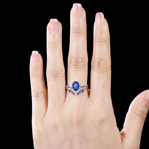 リーフリング ブルースターサファイアリング 9月の誕生石 ブルー