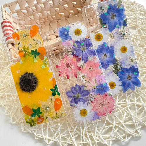 押し花スマホケース ホログラム追加見本 スマホケース・カバー jurico  