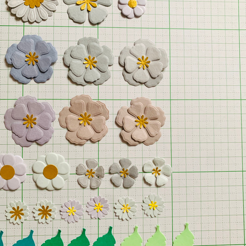 ダイカット クラフトパンチ 花束＆メッセージカードセット❁*· （金色  