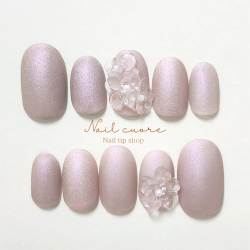 マットコート マグネット 3Dフラワー ネイルチップ (計測用チップ込み  